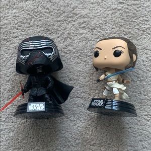 Kylo Ren and Rey Pop Funkos